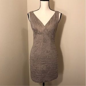 Express Fitted Bodycon Shimmer Crocodile Skin M